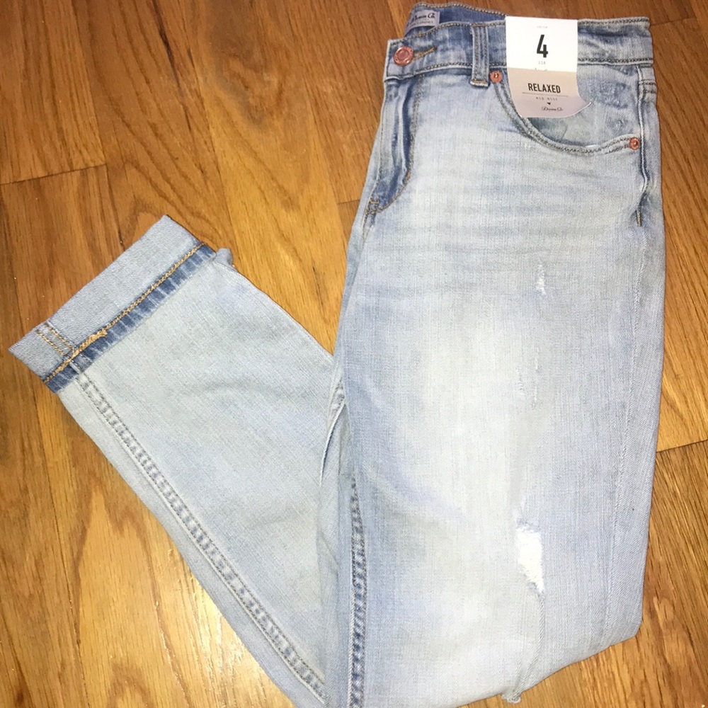 Light wash blue jeans